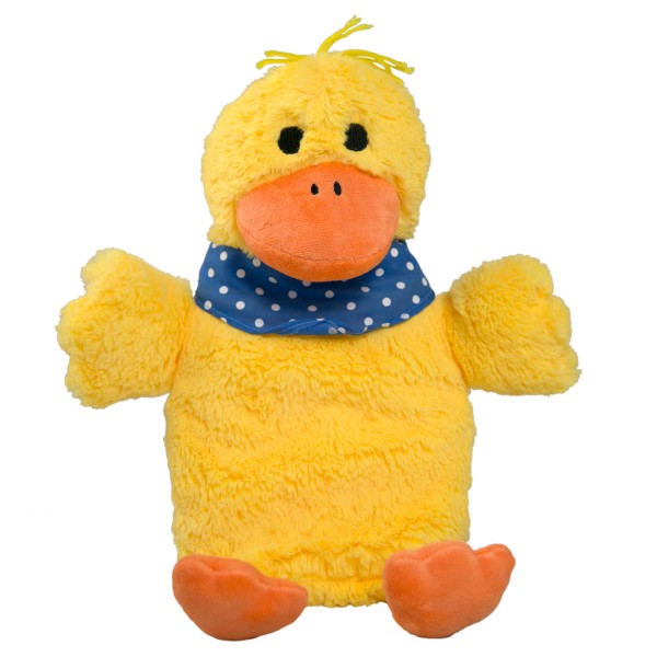 Kinder Öko-Wärmflasche 0,8 l mit Plüschbezug "Ente Gagi" gelb