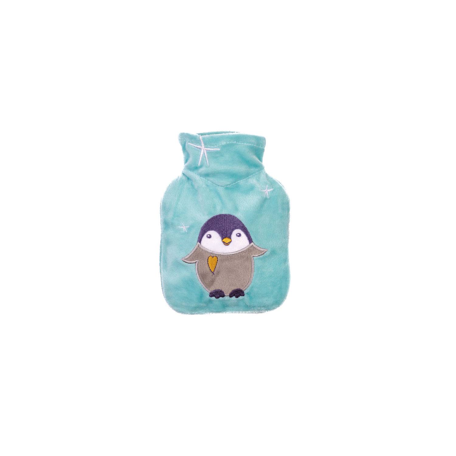 0917-hugo-frosch-waermflasche-mini-veloursbezug-eisblau-pinguin Wärmflasche Mini 0,2 l Veloursbezug eisblau Pinguin