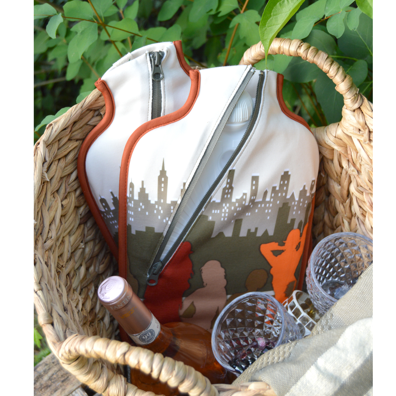 Öko-Wärmflasche 2,0 l mit Softshell-Bezug "So hot in the City"