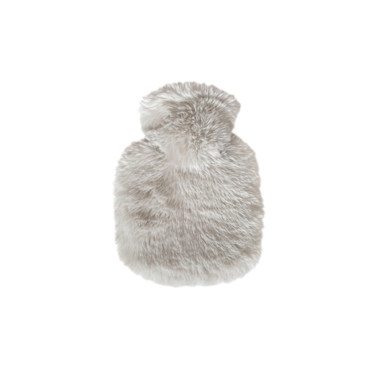 Wärmflasche Mini 0,2 l Langhaar-Flauschbezug taupe