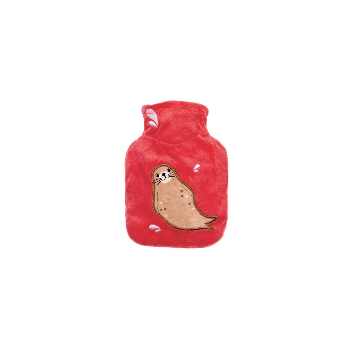 0916-hugo-frosch-waermflasche-mini-veloursbezug-koralle-robbe Wärmflasche Mini 0,2 l Veloursbezug koralle Robbe