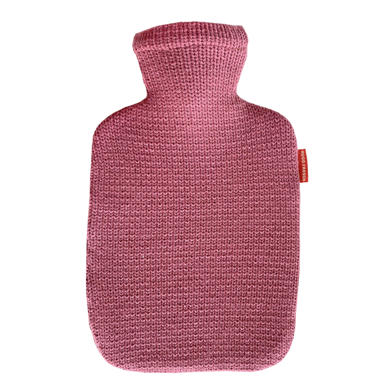 Wärmflasche Klassik Plant 1,8 l mit Bio-Strickbezug pastellrot