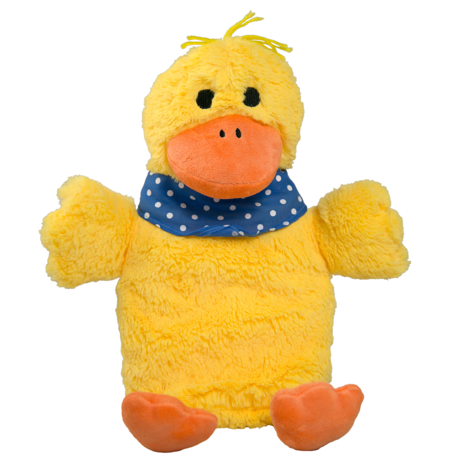 0093-7-oeko-jc-gagi-gelb-1500-1500-01 Kinder Öko-Wärmflasche 0,8 l mit Plüschbezug "Ente Gagi" gelb