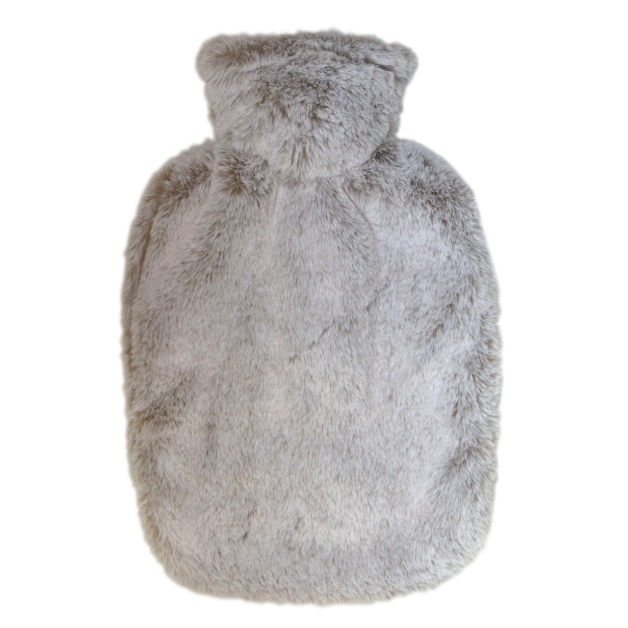Wärmflasche Klassik 1,8 l mit Bezug Langhaar-Flausch braun