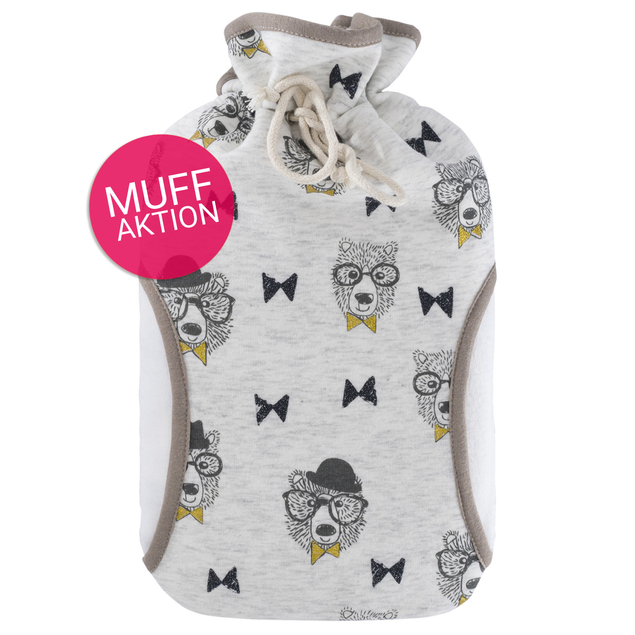 Öko-Wärmflasche 2,0 l mit Bezug Muff Dog