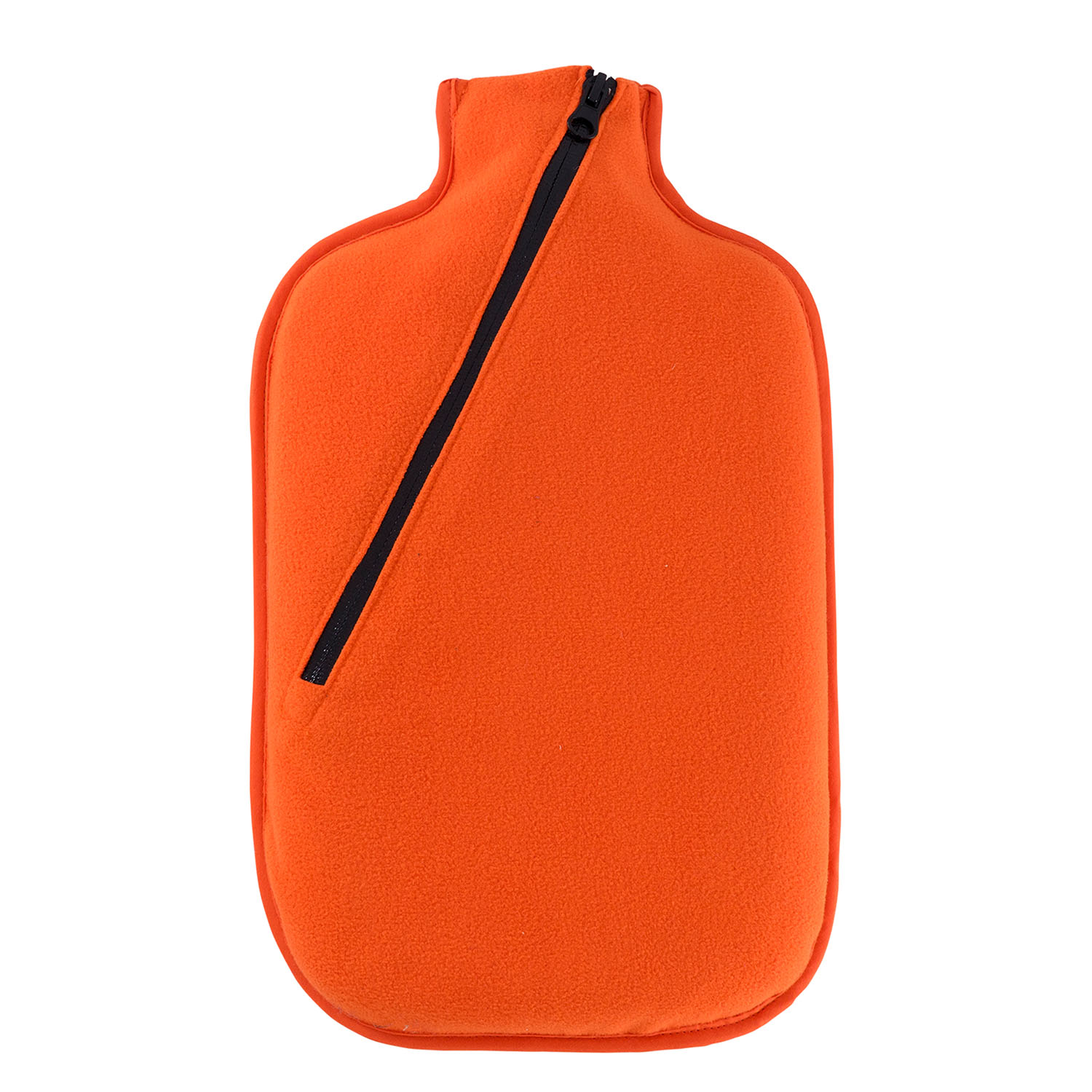 Öko-Wärmflasche 2,0 l mit Softshell-Bezug orange