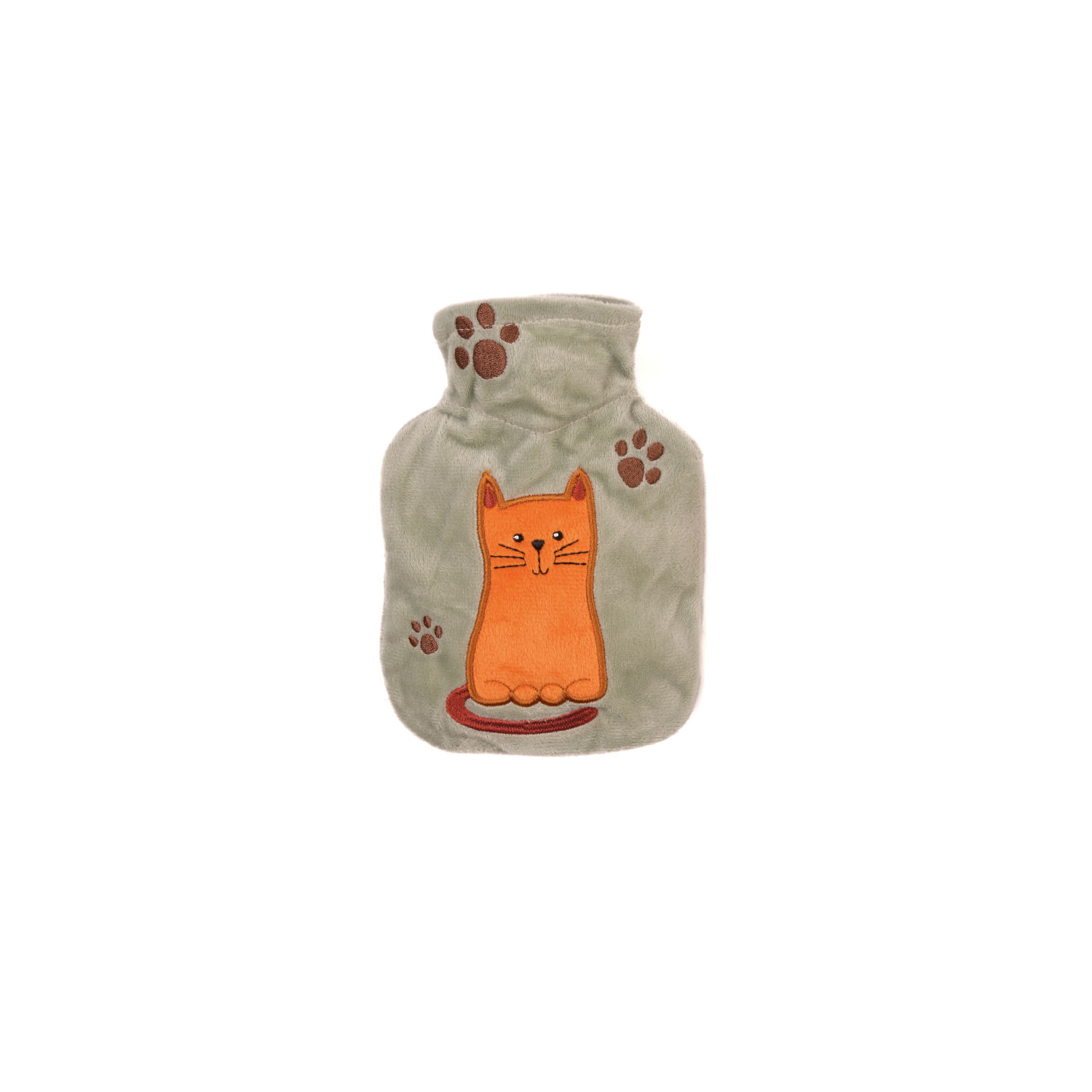 0915-hugo-frosch-waermflasche-mini-veloursbezug-salbei-kater Wärmflasche Mini 0,2 l Veloursbezug salbei Kater