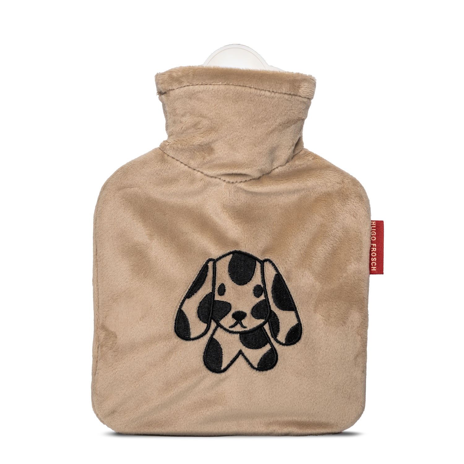 Wärmflasche Junior 0,6l mit Veloursbezug Hund beige