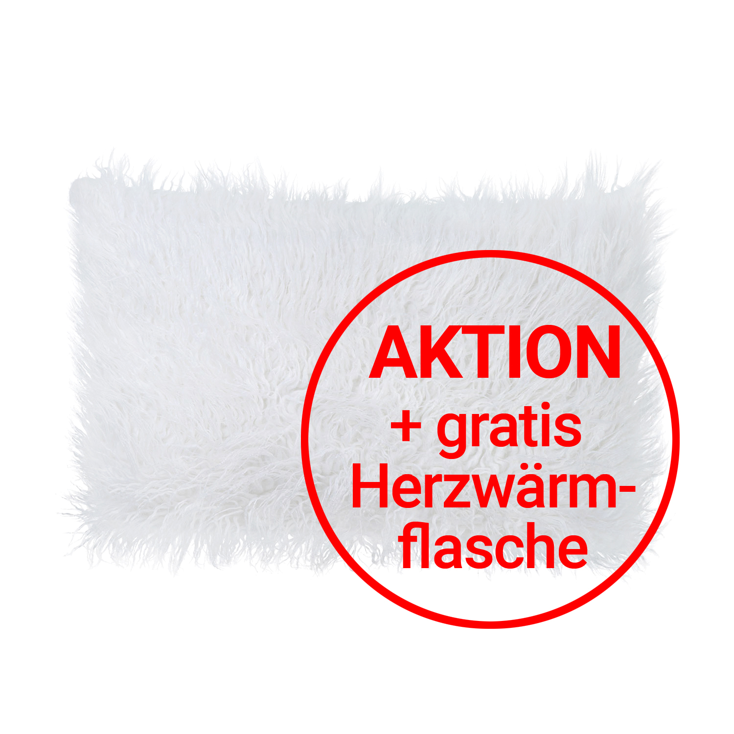 Design Wärmekissen Flokati u. gratis Herzwärmflasche