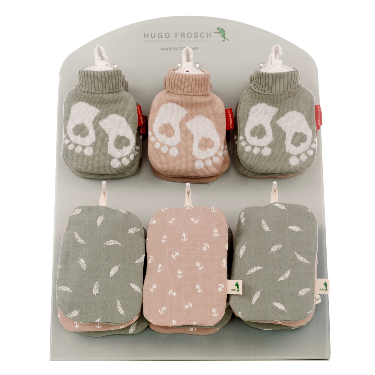 Theken-Pappdisplay für Mini-Wärmflaschen leer