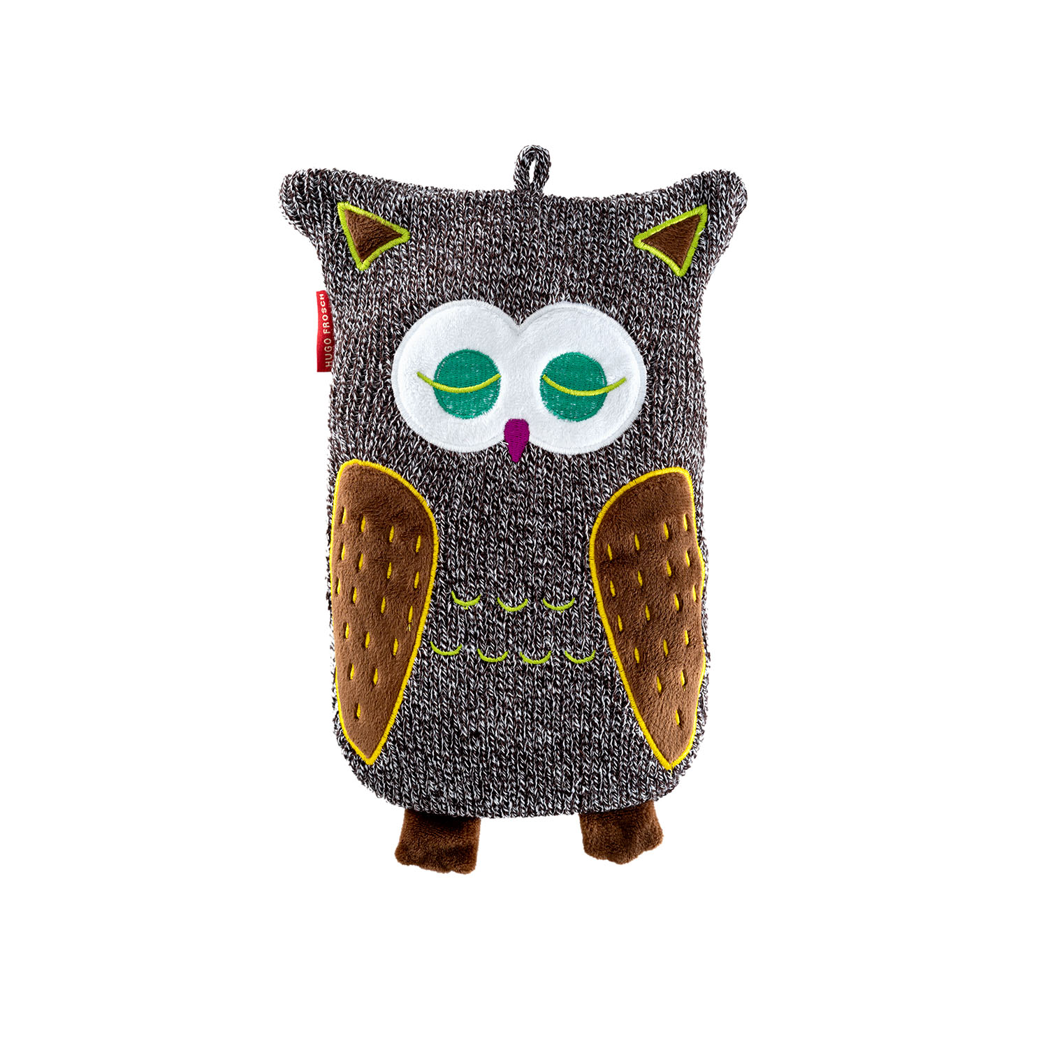 0462-hugo-frosch-waermflasche-kinder-oeko-eule-strickbezug-braun-melange Kinder Öko-Wärmflasche 0,8 l mit Strickbezug "Eule" braun-melange