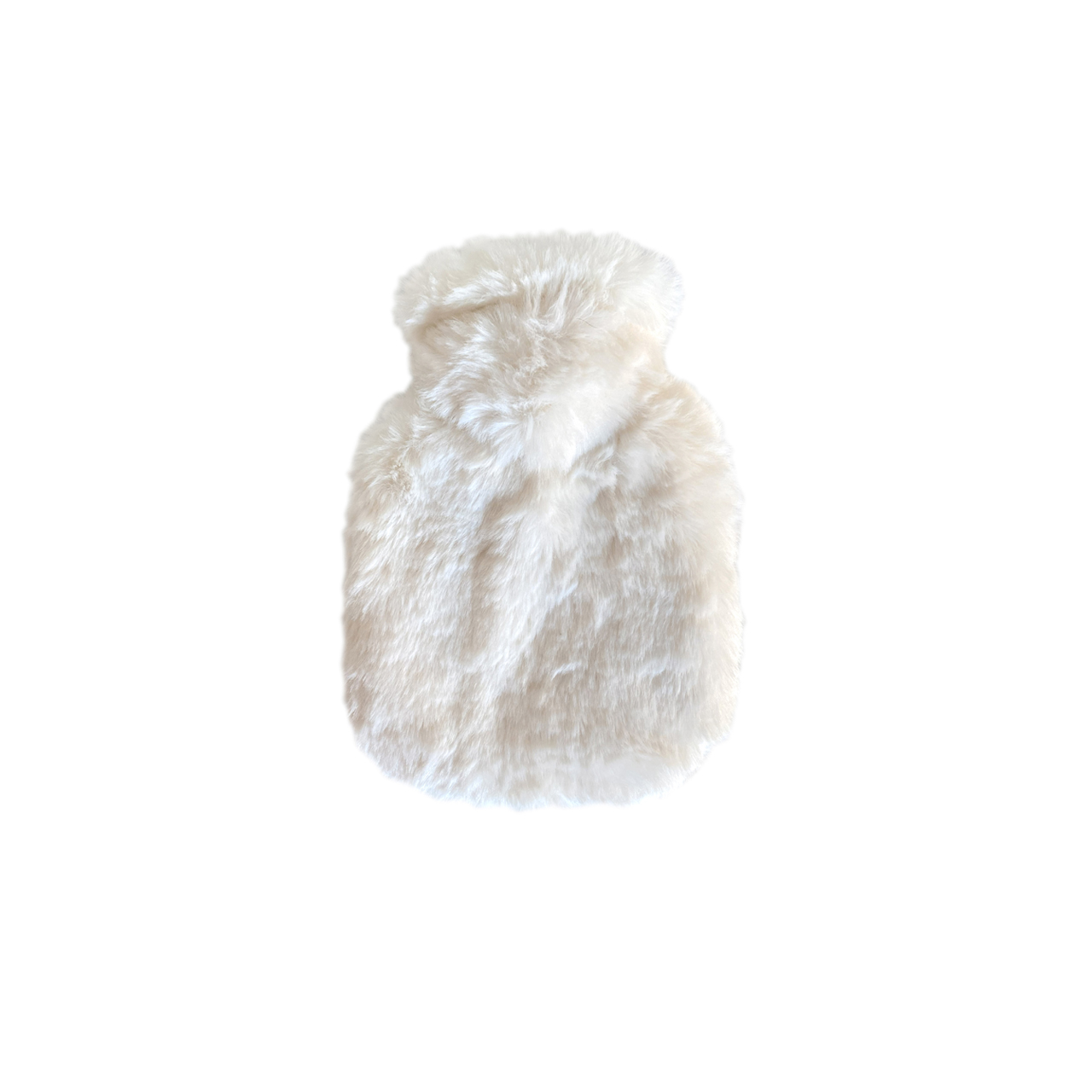 Wärmflasche Mini 0,2 l Langhaar-Flauschbezug creme