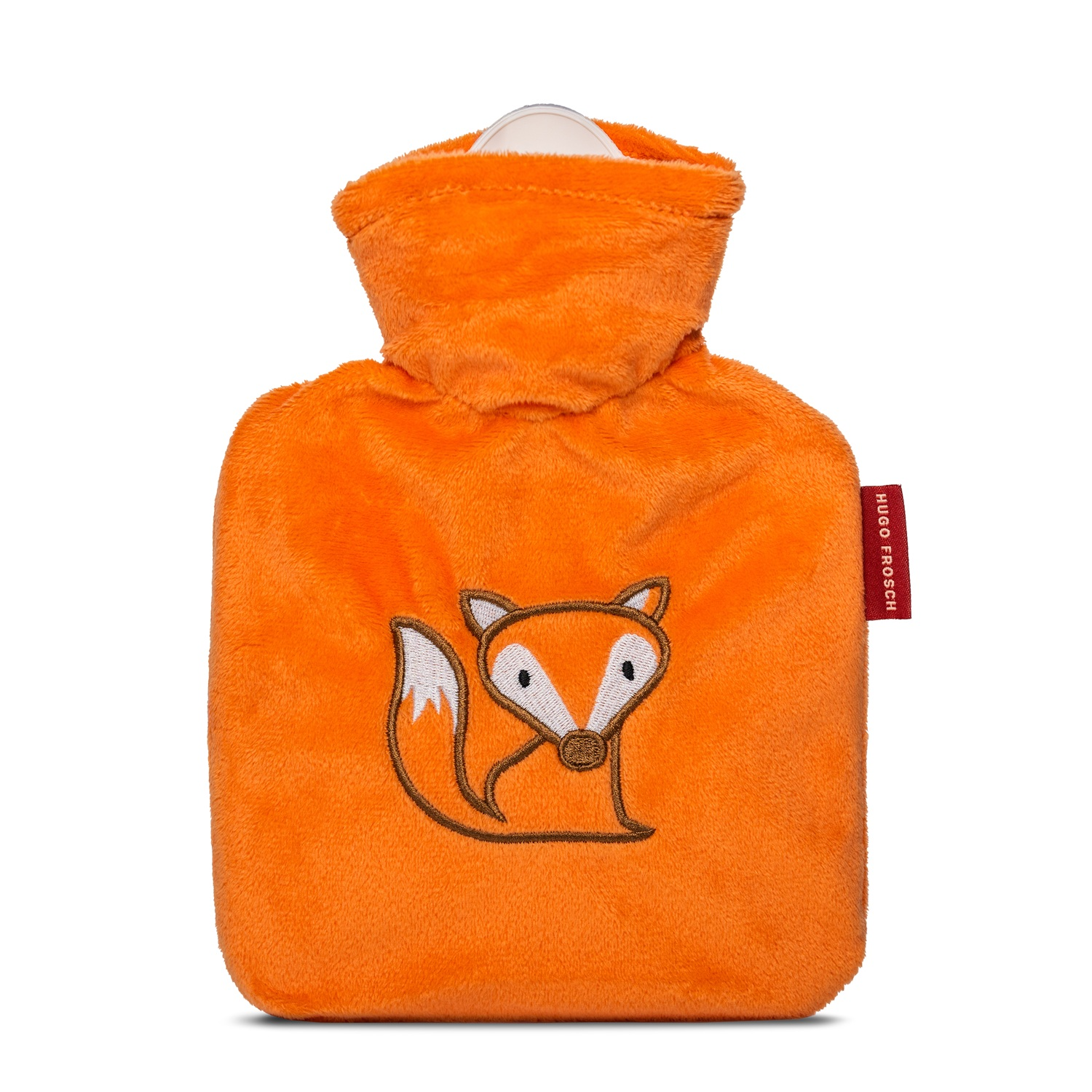 Wärmflasche Junior 0,6l mit Veloursbezug Fuchs orange