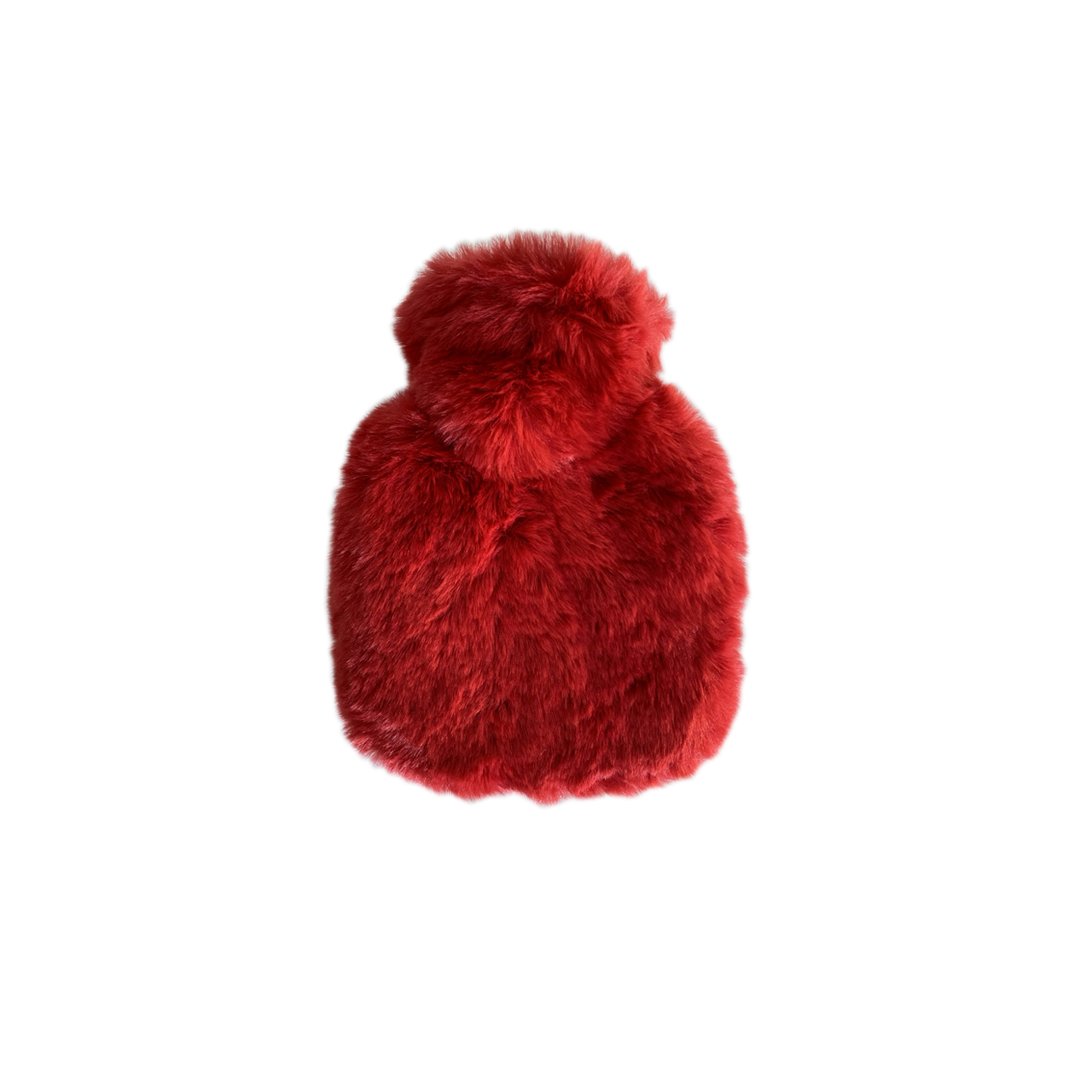 Wärmflasche Mini 0,2 l Langhaar-Flauschbezug feuerrot