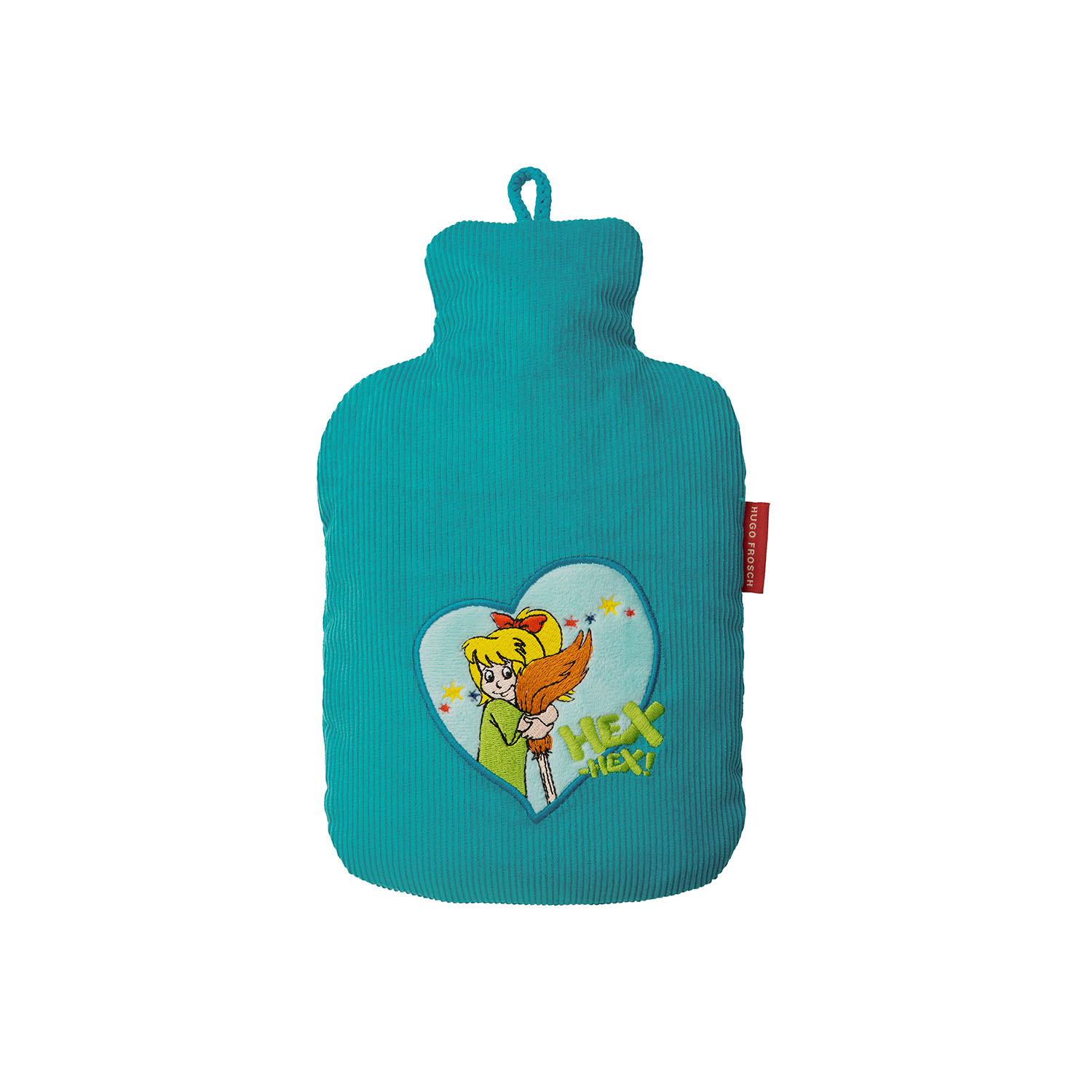 3169-hugo-frosch-waermflasche-kinder-oeko-cord-bibi-blocksberg-petrol-1 Kinder Öko-Wärmflasche 0,8 l mit Cordbezug "Bibi Blocksberg" petrol