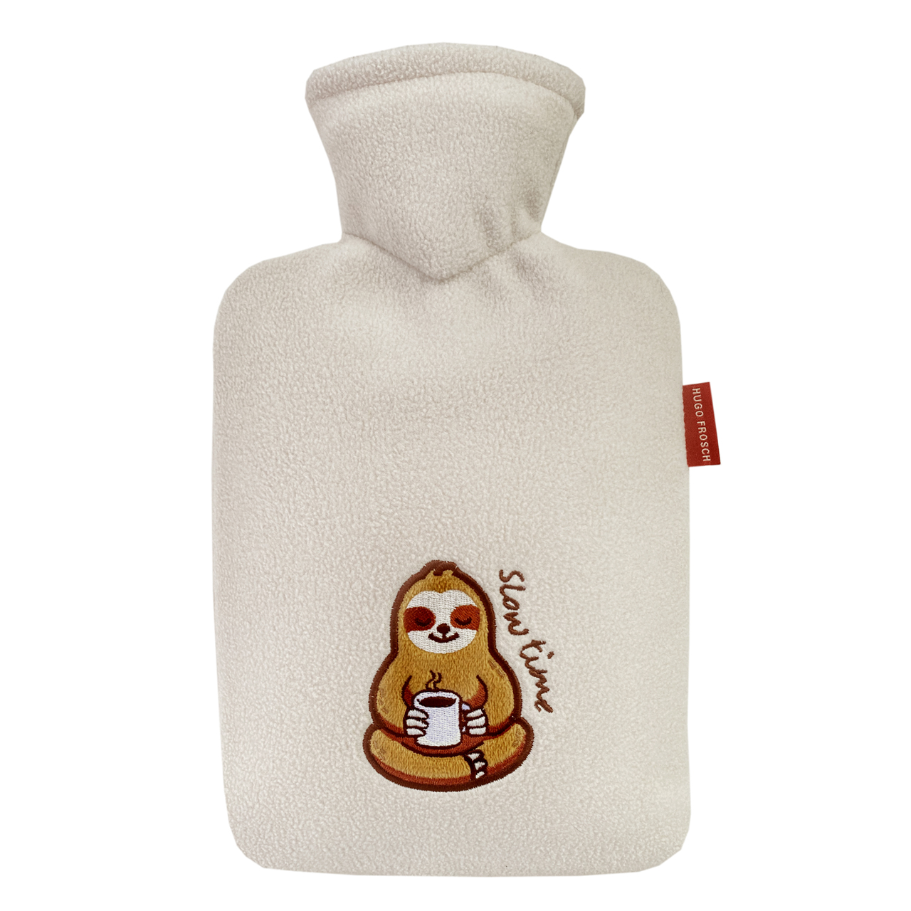 Wärmflasche Klassik 1,8 l mit Fleecebezug slow time beige