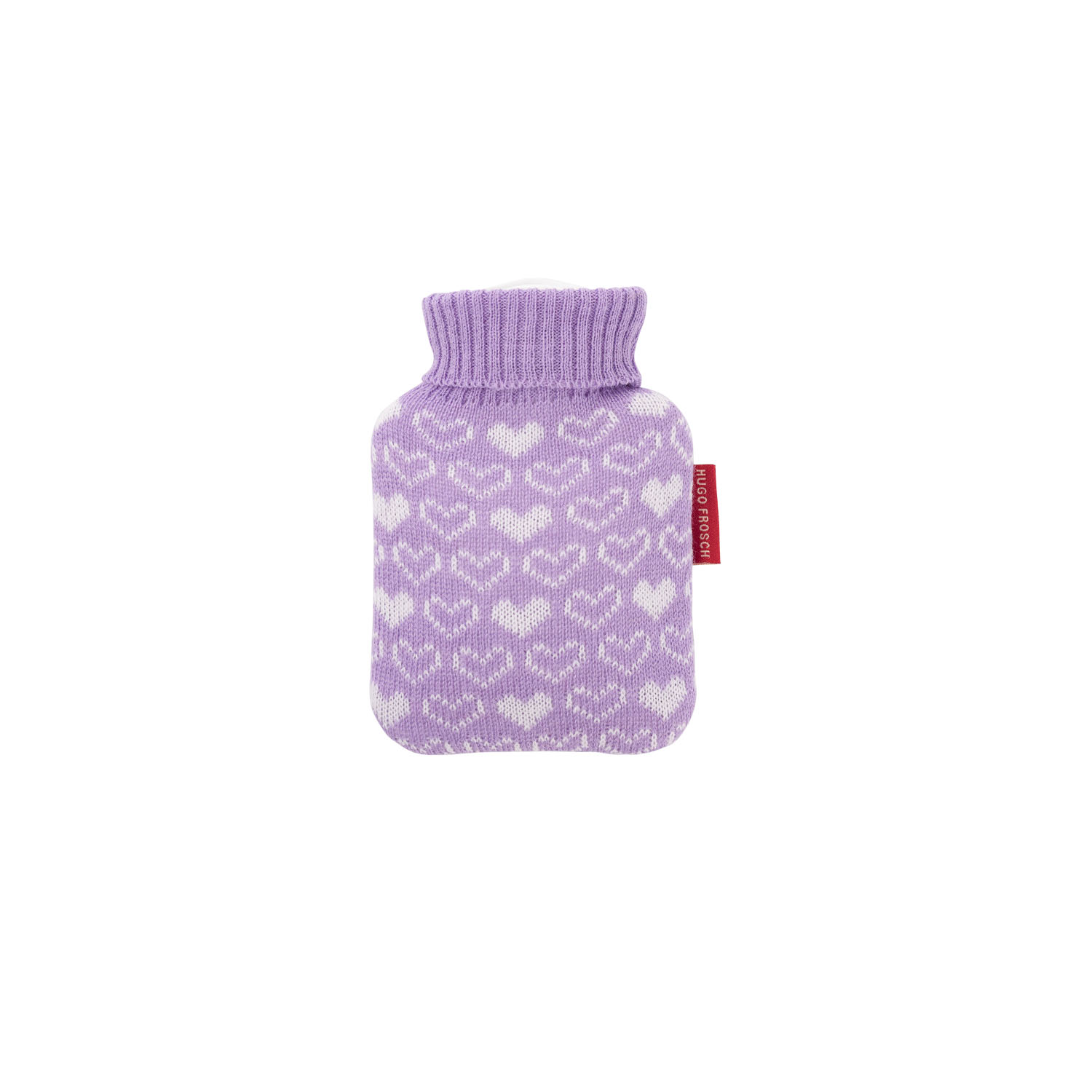 1139-hugo-frosch-waermflasche-mini-strickbezug-lila-herzenMfgh886FVrBN6 Mini-Wärmflasche 0,2 l mit Strickbezug lila Herzen