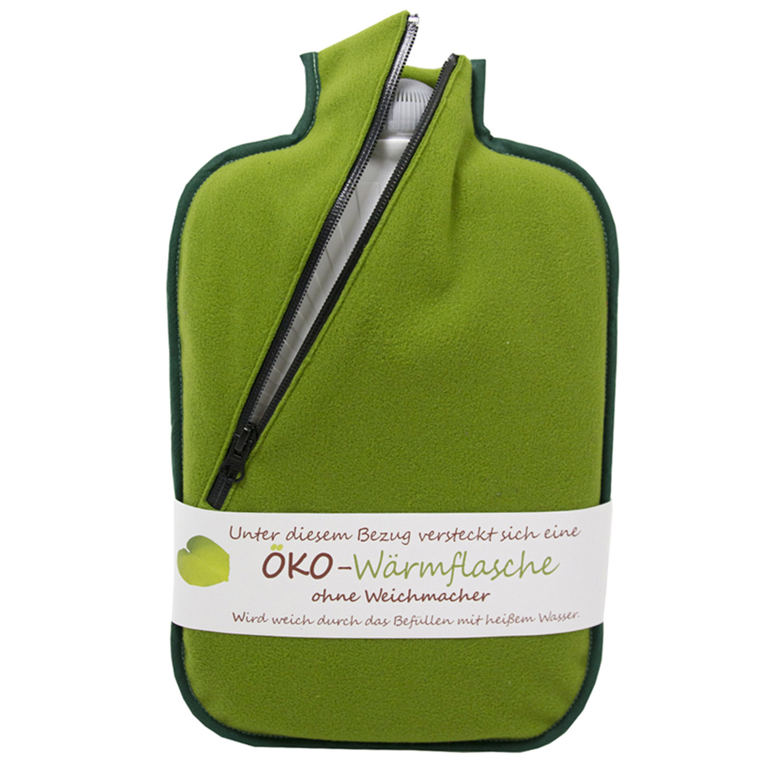 31276oekosoftshellbambus Öko-Wärmflasche 2,0 l mit Softshell-Bezug bambus
