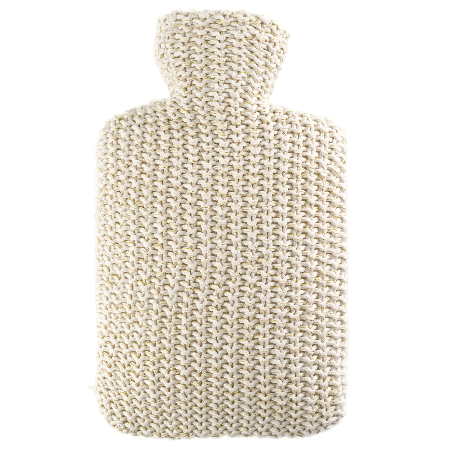 0589-5-klassik-strick-lurex-gold-1500-1500 Wärmflasche Klassik 1,8 l mit Strickbezug Lurex creme