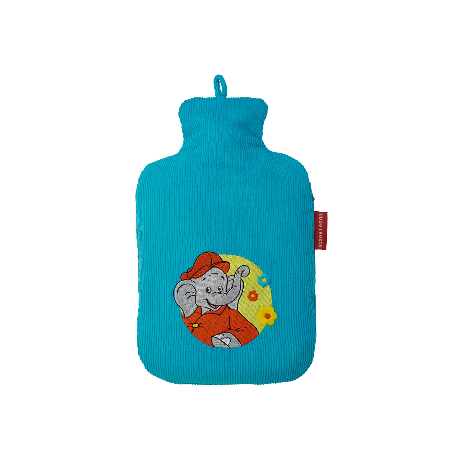 3168-hugo-frosch-waermflasche-kinder-oeko-cord-benjamin-bluemchen-tuerkis Kinder Öko-Wärmflasche 0,8 l mit Cordbezug "Benjamin Blümchen" türkis