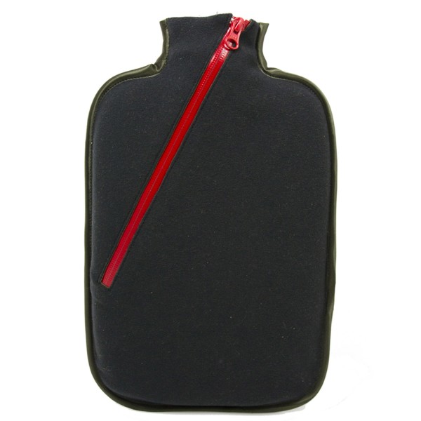 Öko-Wärmflasche 2,0 l mit Softshell-Bezug schwarz