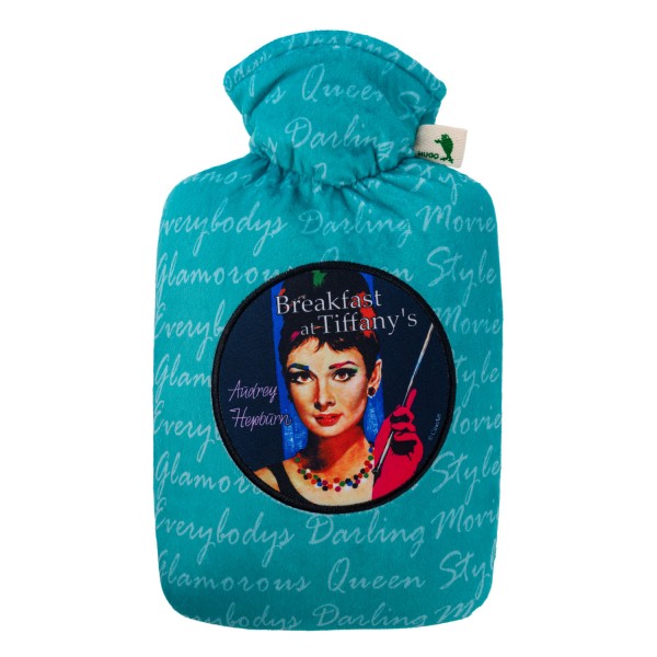 Wärmflasche mit Klassik 1,8 l Nickibezug "Movie" Audrey Hepburn
