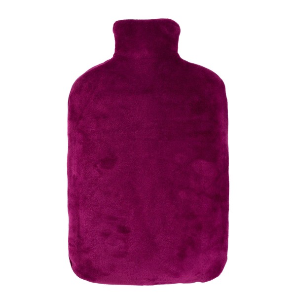 Öko-Wärmflasche 2,0 l mit Nickibezug purpur violett